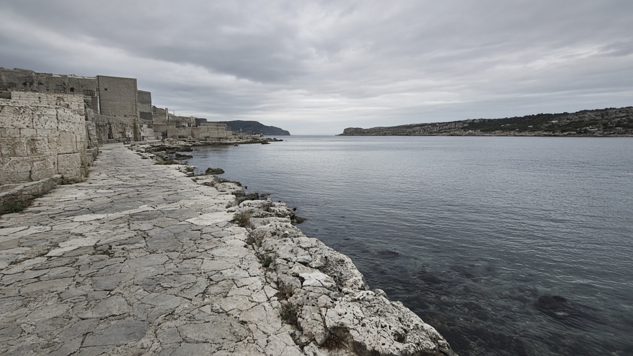 Quay, overcast